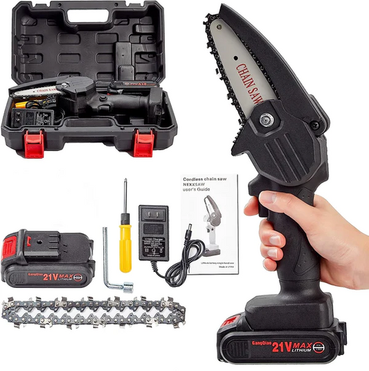 Mini Chainsaw, RLSOO Upgraded 4-Inch Battery Powered