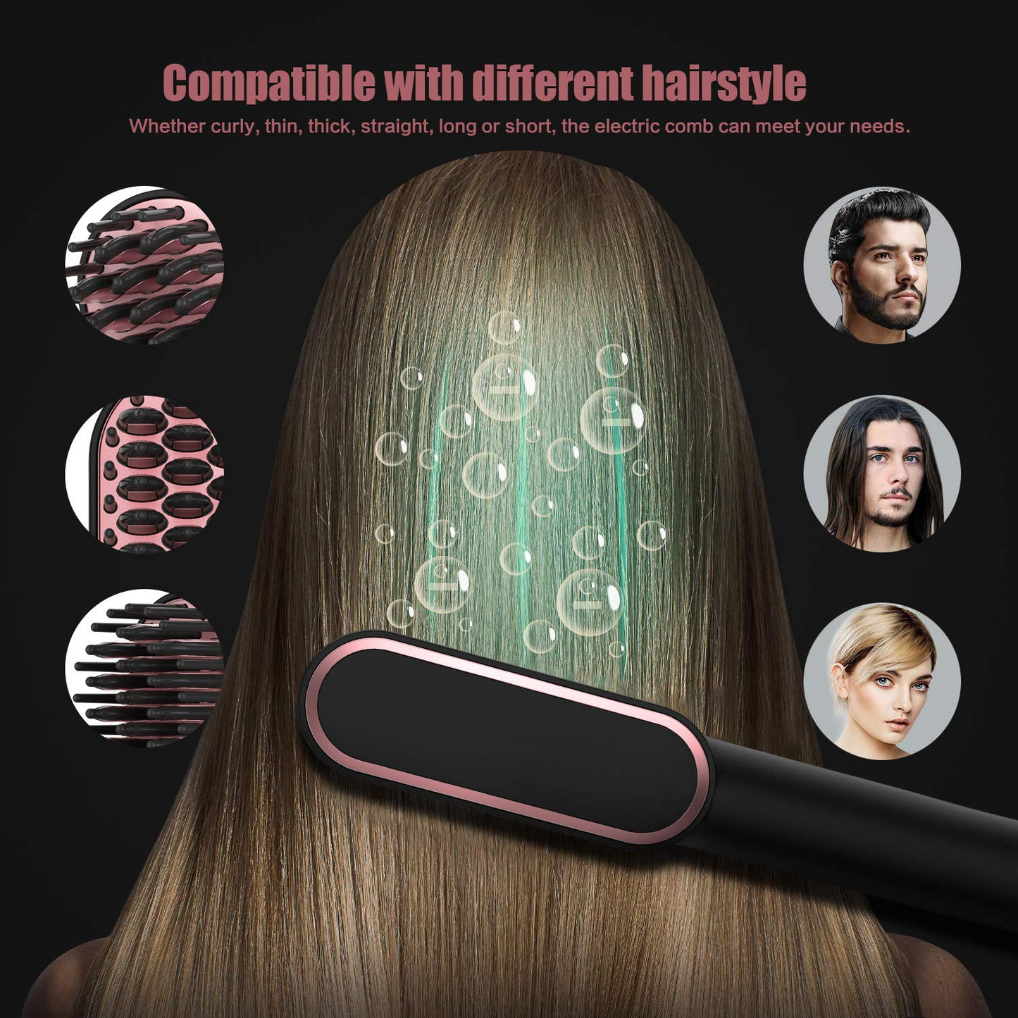 2-in-1 Hair Straightener Comb Brush