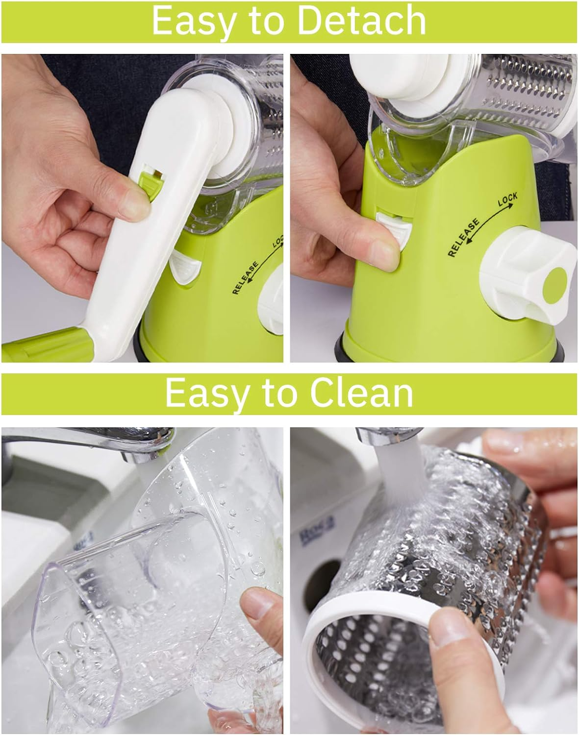 3 in 1 Manual Tabletop Drum Grater