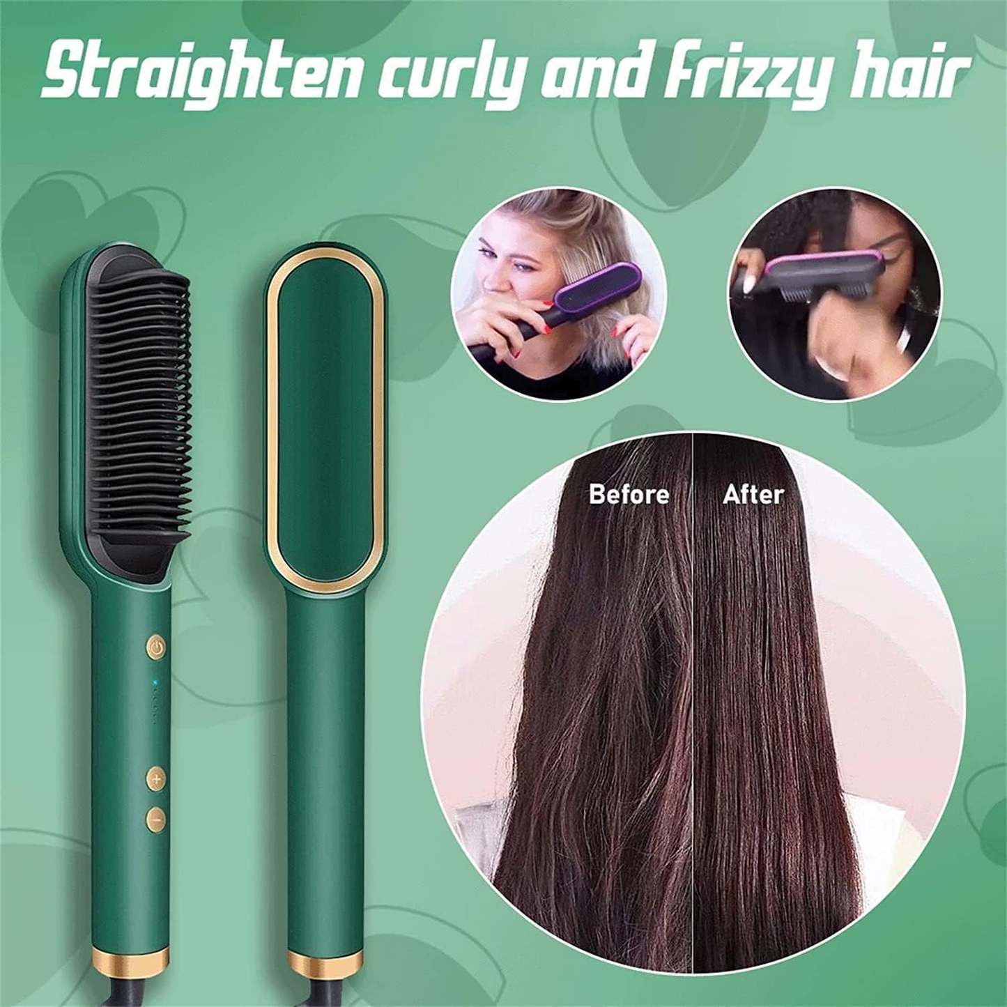 2-in-1 Hair Straightener Comb Brush