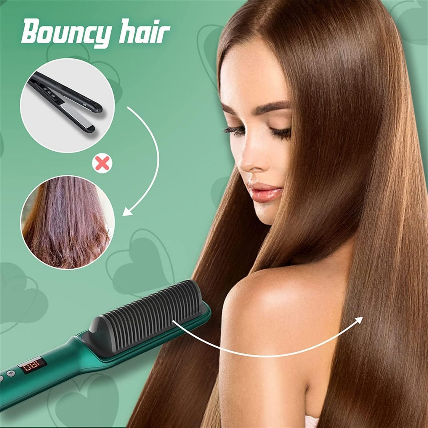 2-in-1 Hair Straightener Comb Brush