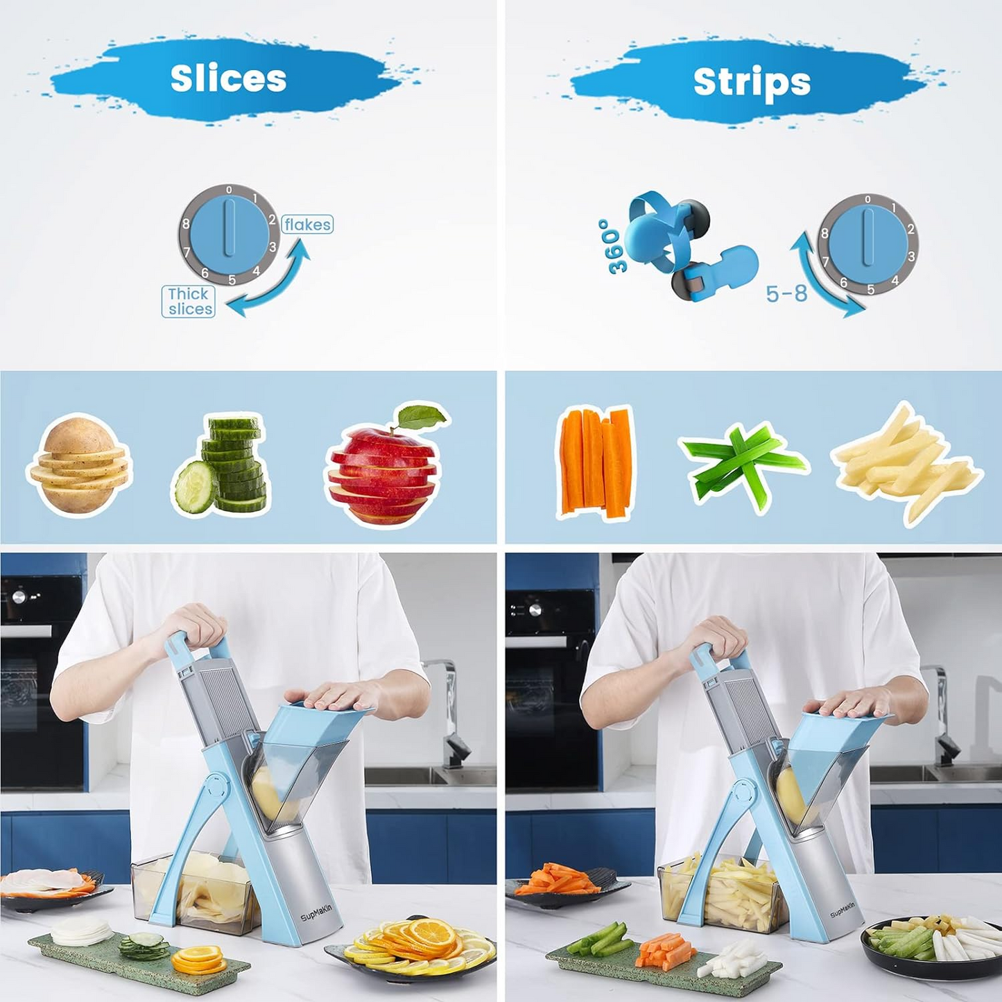 Multifunctional Spring Slicer Vegetable Cutter