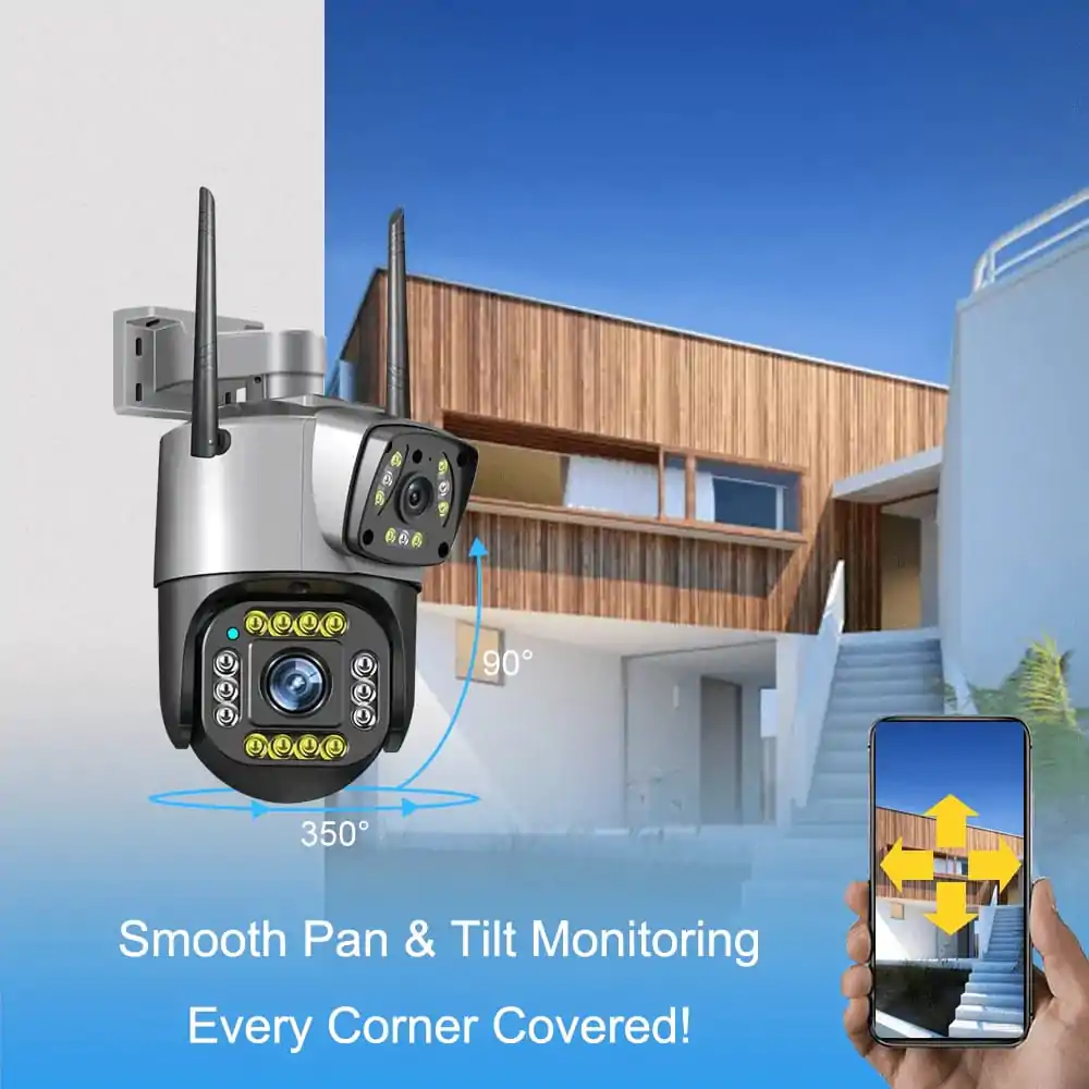 V10 Dual Lens Wifi PTZ Wireless Waterproof Security Camera