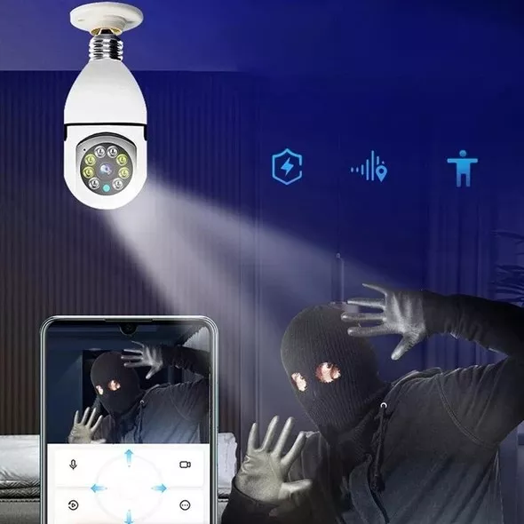 Bulb Security Wireless Camera 360°Rotational View